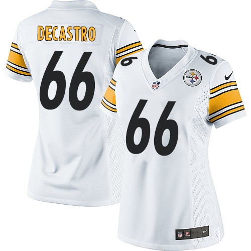 Women's Elite David DeCastro Nike Jersey White Road - #66 NFL Pittsburgh Steelers